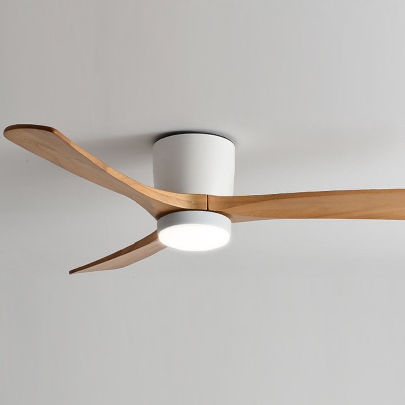 Ventilateurs de plafond avec lumières à intensité variable et télécommande, Noir mat, 41,73 po de largeur, Bois brun