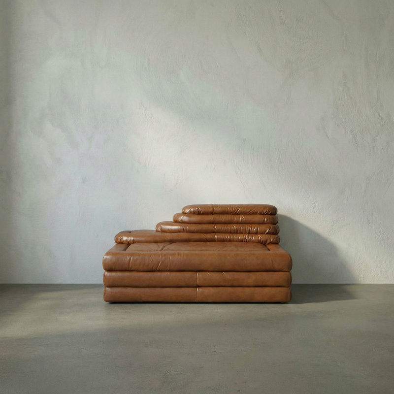 Bandera Sofa, Cl, Roche Tan Leather, Left Hand Facing