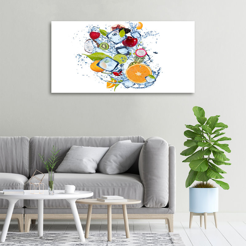 Fruit and ice 1 Piece Wall Art, 50cm H x 100cm W x 2cm D, Canvas