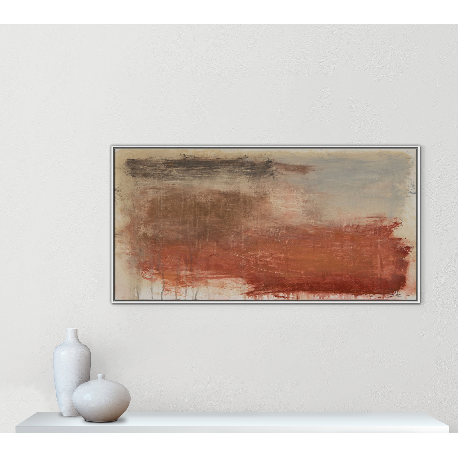 Colin "Autumn Over The Riviera" Print, 31.5" H x 61.5" W, White