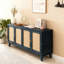 Armoire de rangement décorative avec 4 portes en rotin-856576643