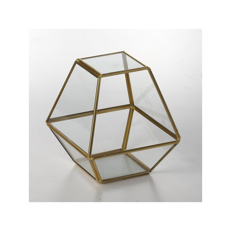 Terrarium en verre Valorie, Transparent / Doré
