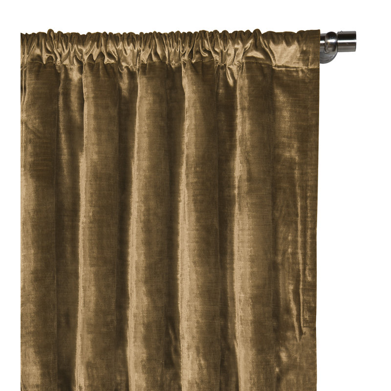 Winchester Silky Velvet Room Darkening Curtain, 96" x 108", Coin