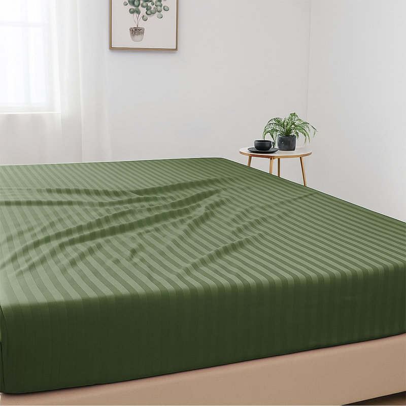 Shaneca Microfiber Machine Woven Fitted Sheet, Single (3'), Green