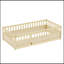 Lit simple au sol avec barrière et porte de haute sécurité, conception en bois Montessori pour la chambre à coucher