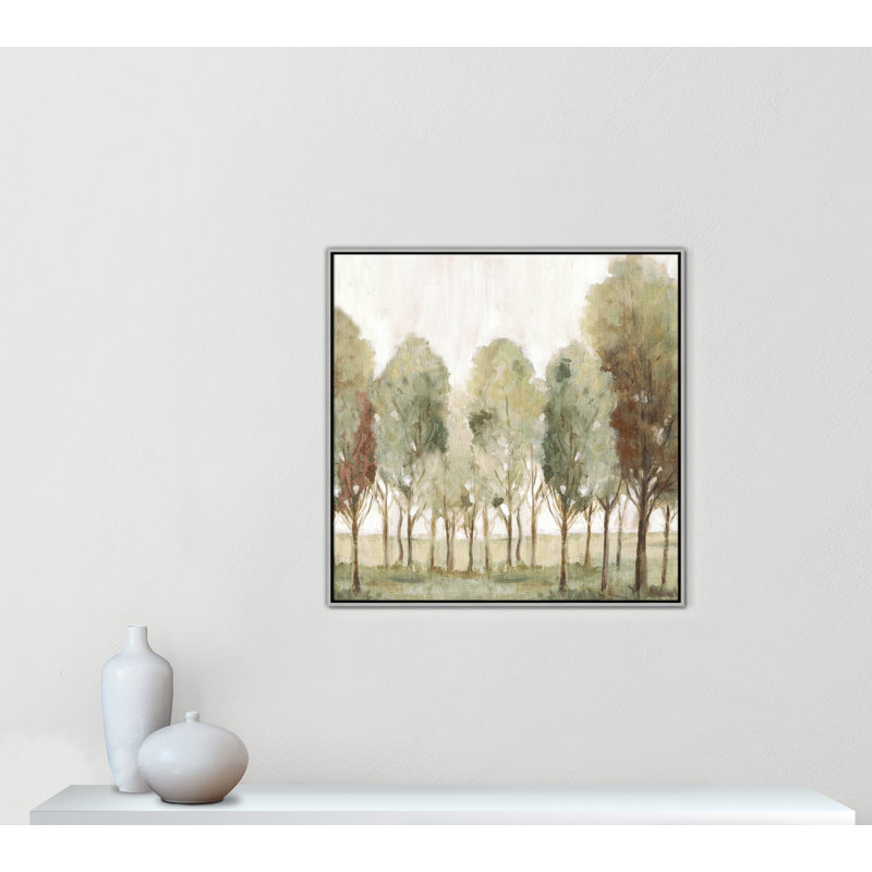 «Silent Fall I Print» par Eva Watts, Toile avec cadre, Flottant argent, L 37,5 po x H 37,5 po