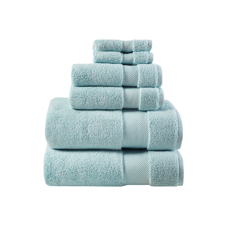 Cotton 6 Piece Towel Set, Blue
