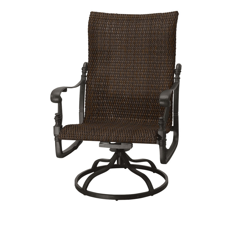 Florence Woven High Back Swivel Rocking Lounge Chair, Chestnut, Desert Bronze