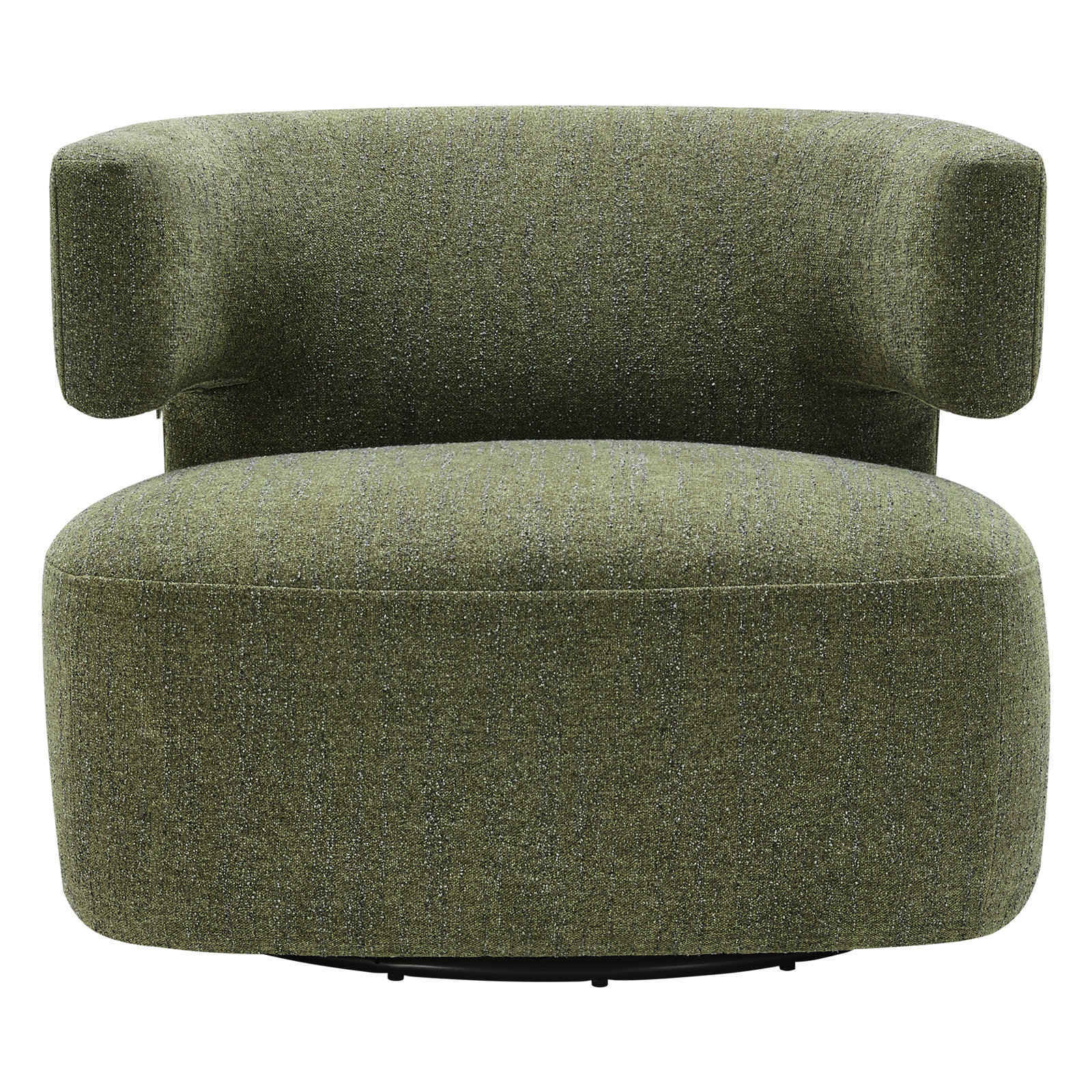 Bascom Swivel Barrel Chair, Mellow Forest Chenille