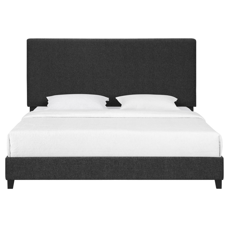 Lit plateforme tapissier très grand gris anthracite Bridgevine Home, Très grand