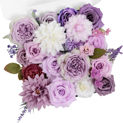 Ensemble de fleurs artificielles mauves