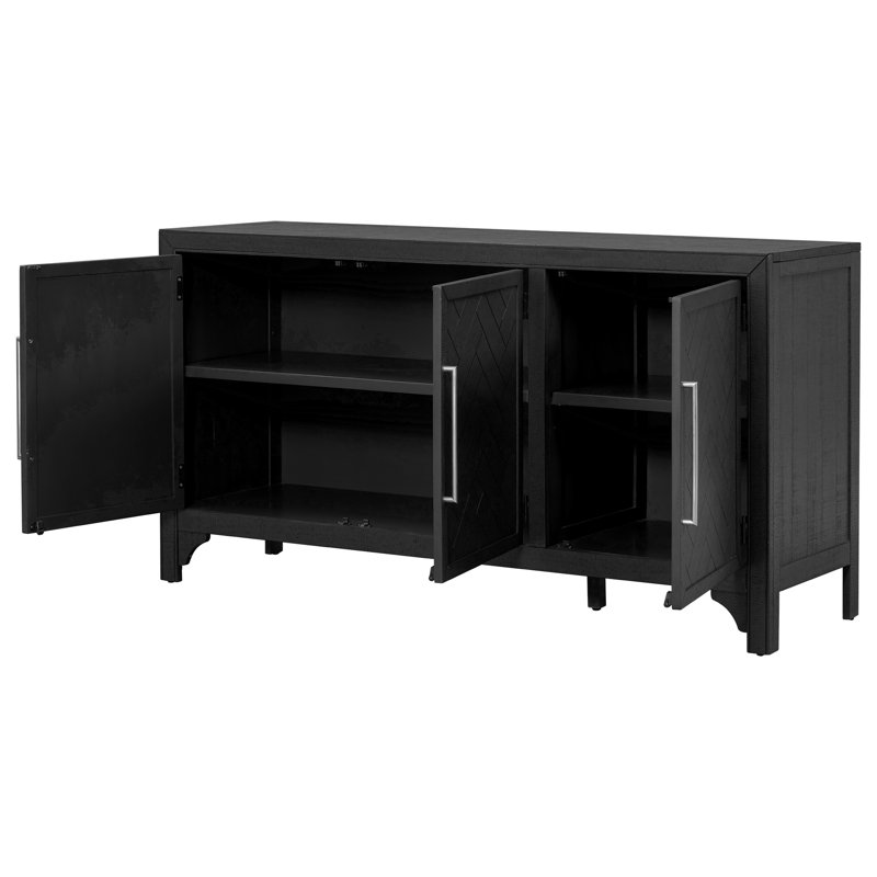 Armoire de rangement en bois avec 3 portes et tablette réglable