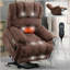 Fauteuil inclinable électrique en chenille de 23 po de large et à dossier haut avec massage par vibration à 8 points et chauffage lombaire-1128195442