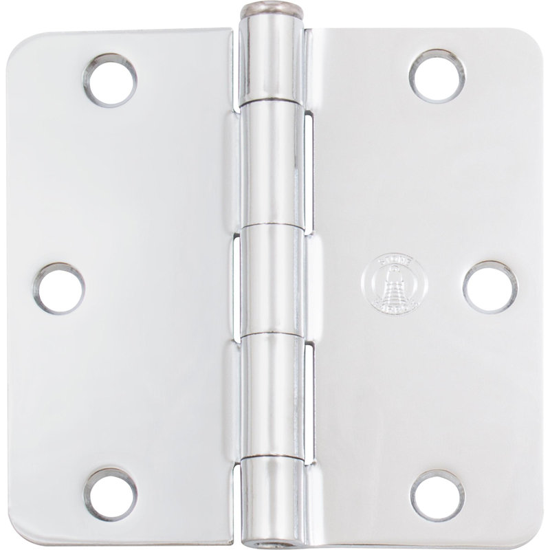 Charnières de porte à roulement à billes H 0,09 po x l 3,5 po, Chrome poli