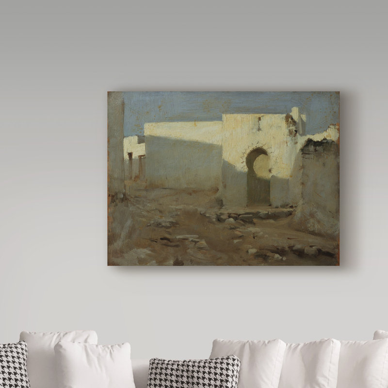 «Moorish Buildings in Sunlight» par John Singer Sargent - reproduction d'art sur toile, H 24 po x l 32 po x P 2 po