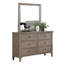 Mobilier de chambre à coucher avec poignées rondes en bois brossé de style transitionnel 1Pc