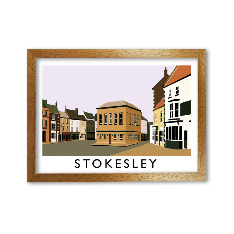 Stokesley by Richard O'Neill - Single Picture Frame Print, 297cm H x 4 cm W x 3cm D, Honey Oak