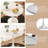 31.4 "Round Dining Table, Medieval White Marble Patterned Dining Table, 2-3 Person Metal Base Dining Table, Easy To Assemble Casual Coffee Table, Office Desk