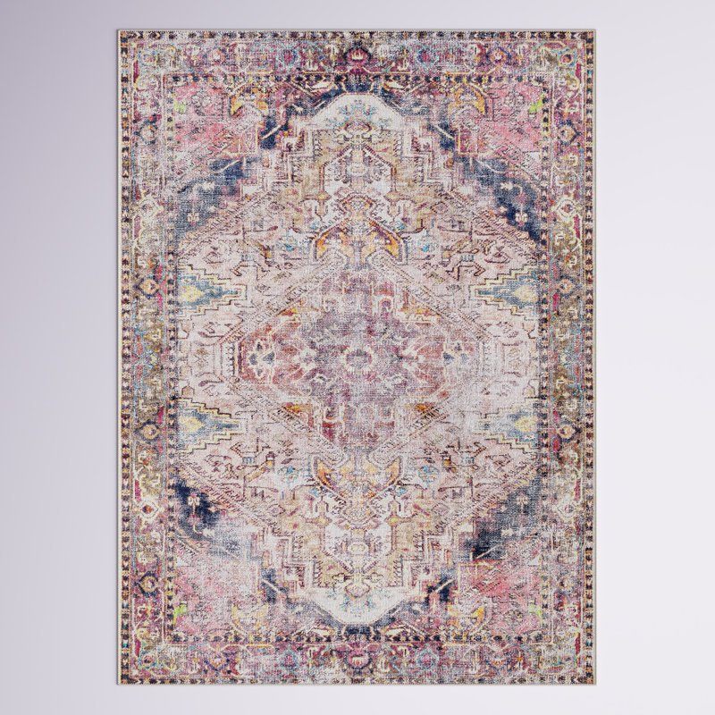 Glendale Heights Washable Oriental Indoor Rug, Rectangle 8'10" x 12'