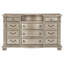 Ensemble de coiffeuse et miroir de chambre à coucher de luxe avec insert en marbre véritable et finition argentée, mobilier traditionnel