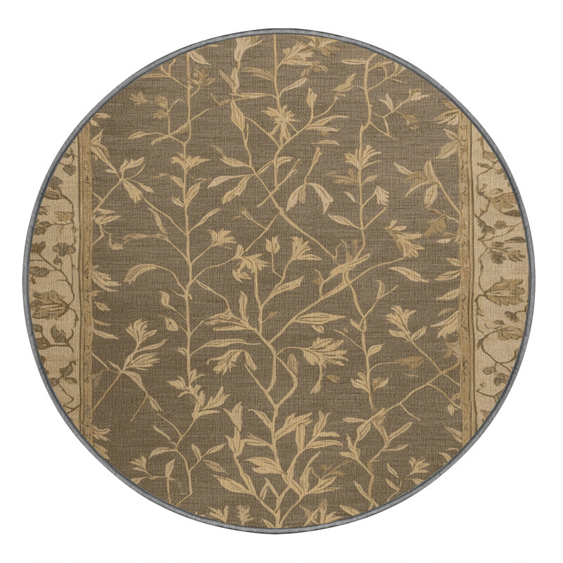  Tapis lavable avec légumes chickweed, Rond 3 pi