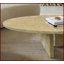Table basse en marbre naturel pour petit salon, jaune doré et beige, facile à assembler avec veines uniques-121049142-121049145