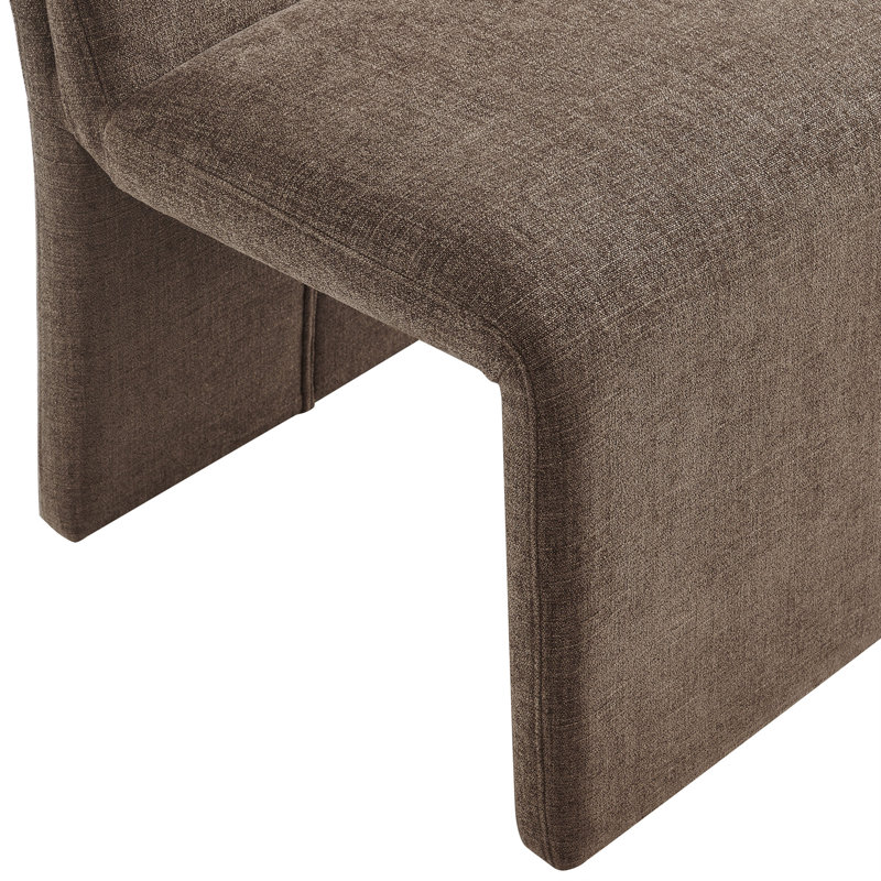 Chaise d'appoint de salle à manger rembourrée en tissu Emory, Moka