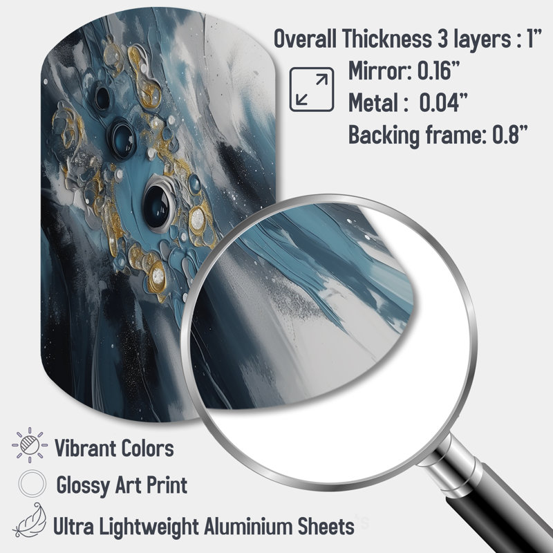 «Blue and White Transcendent Brushstrokes III», peinture murale abstraite asymétrique, reproduction de sculpture murale en métal