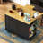 48" Rolling Kitchen Island With Drop Leaf And Built-In Power Outlet - Black-1669300743