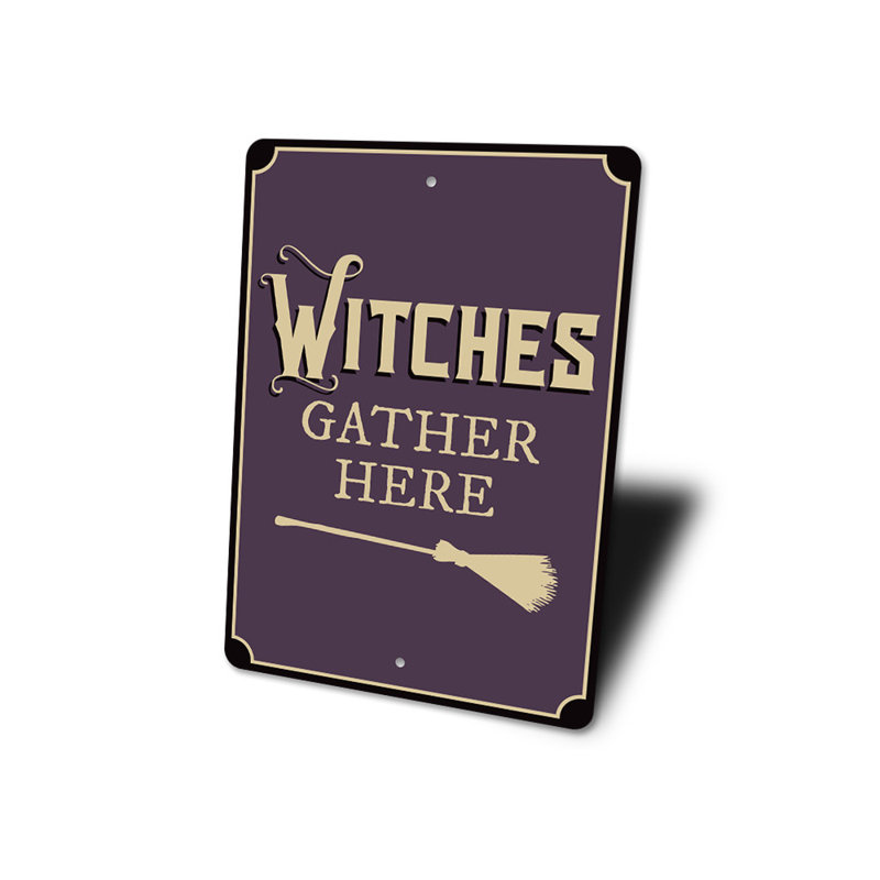 Panneau en aluminium «Witches Gather Here», H 18 po x l 12 po x P 0,06 po