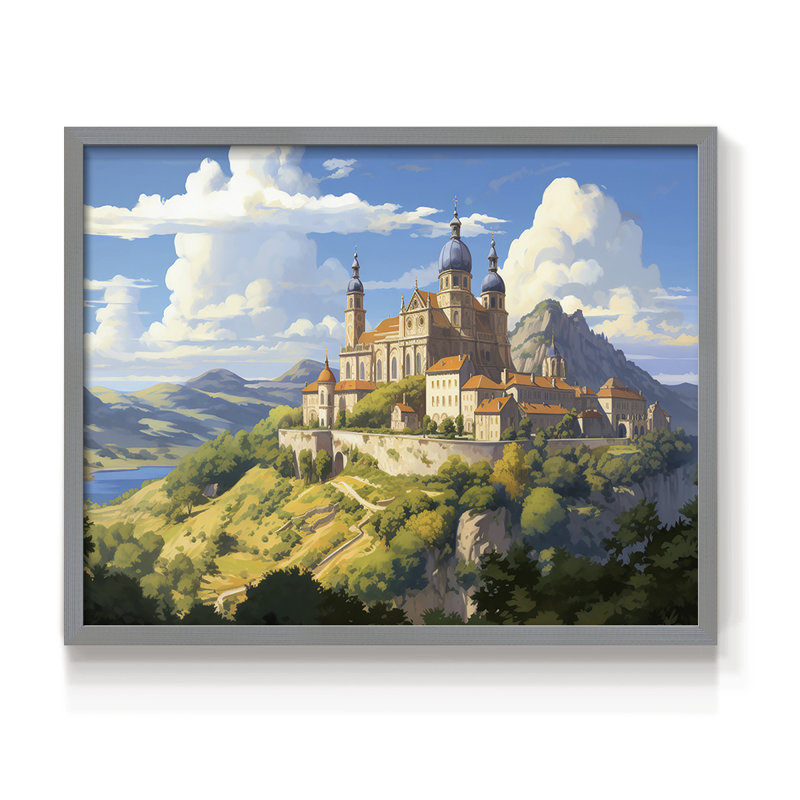 Paysage, série C, reproduction encadrée, Gris, H 16 po x l 20 po