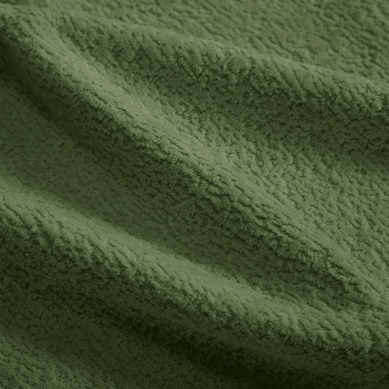 Canapé d'angle en chenille nuage avec pouf amovible et finitions à pompons