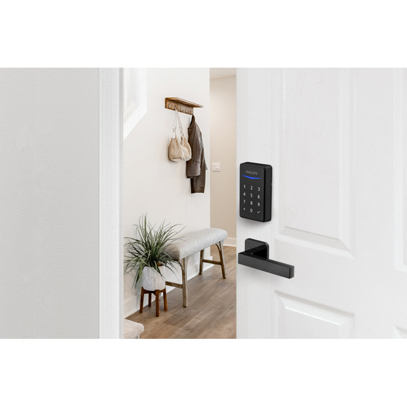 Serrure à pêne dormant électronique sans clé Philips, Noir mat