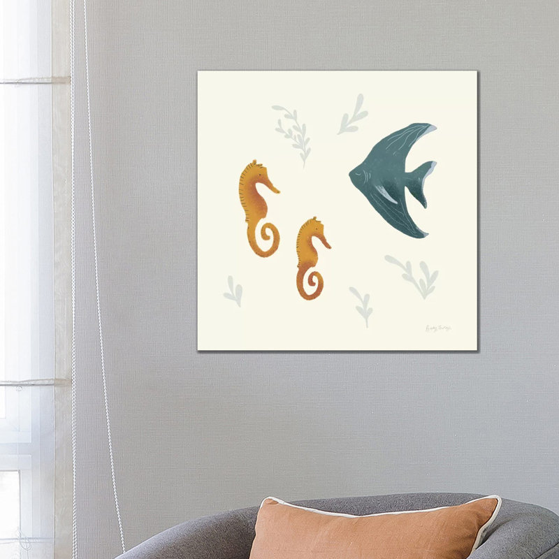 Ocean Life Seahorses by Becky Thorns - Wrapped Canvas Print, 66.04 cm H x 66.04 cm W x 3.175 cm D