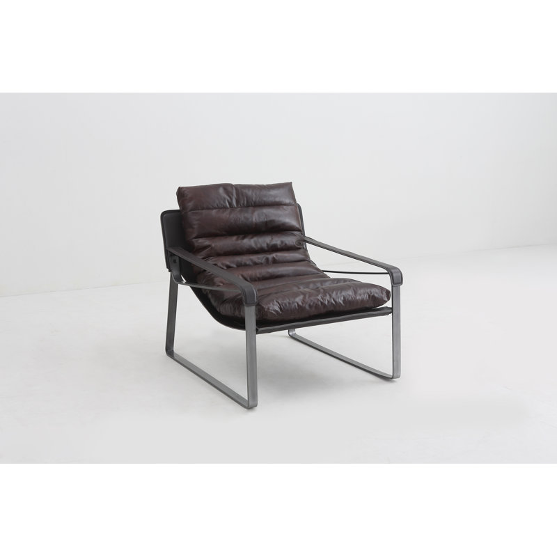 Fauteuil club 30 po en cuir fleur