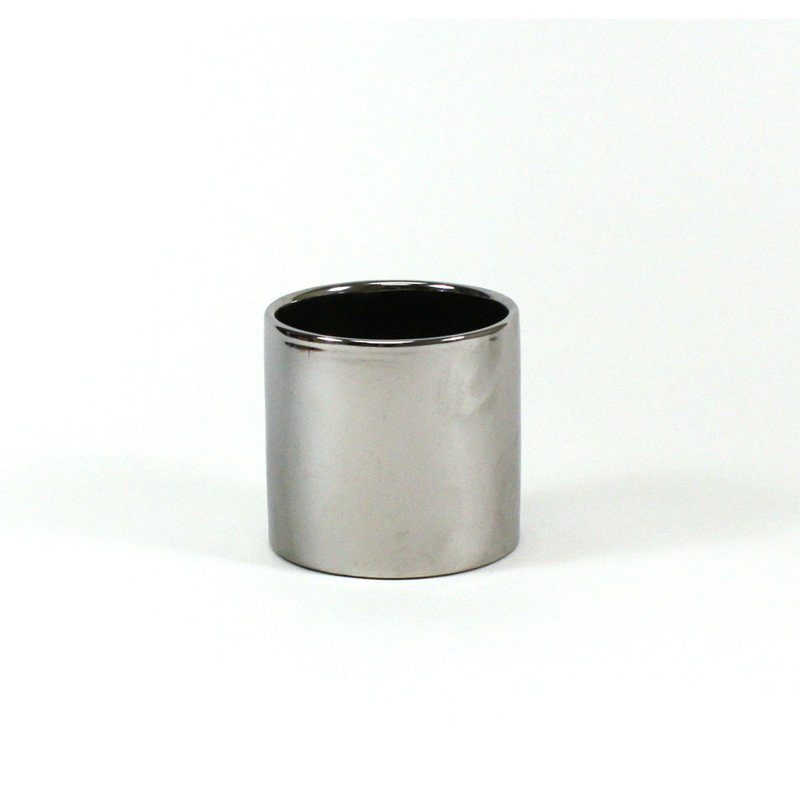 Vase de table en céramique, H 5 po x l 5,5 po x p 5,5 po, Argent