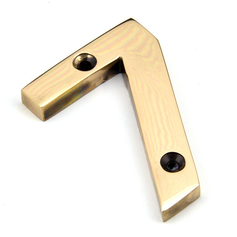 7.8cm H Metal House Number, 7, Polished Bronze