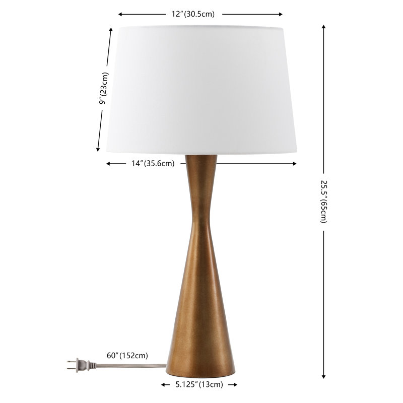 Ermes 25.5 Inch Antique Brass Resin Table Lamp