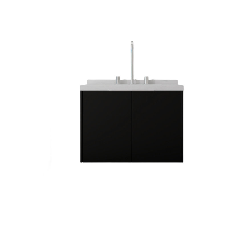 Meuble-lavabo flottant avec lavabo, Black, 24" W