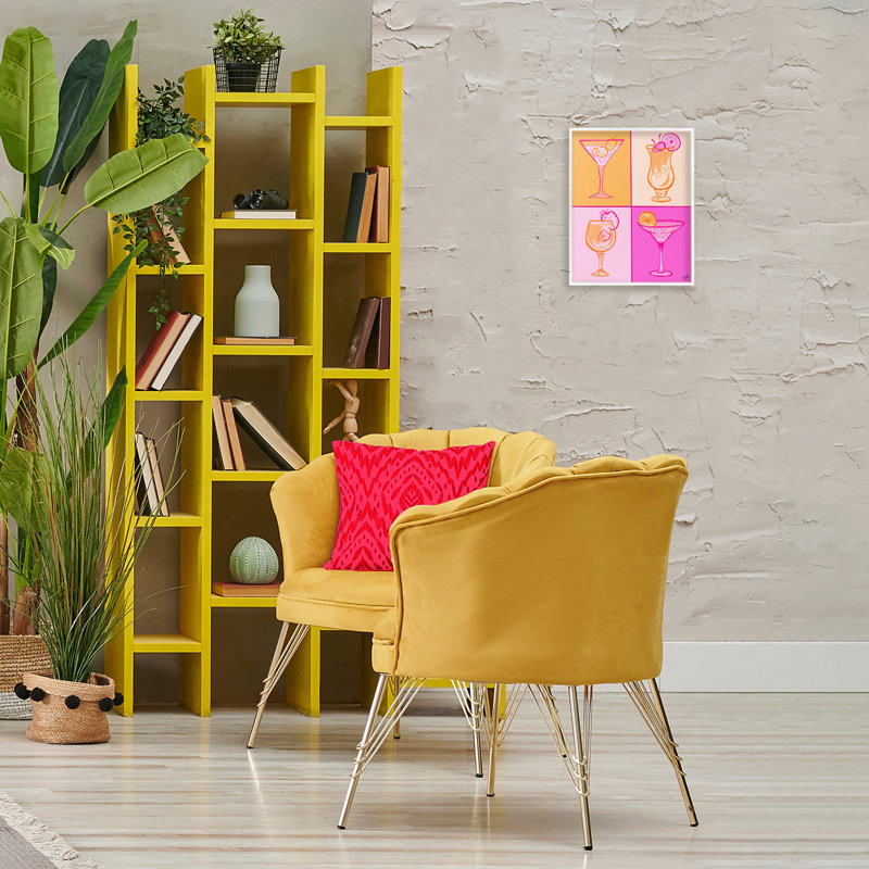 Art de giclée rose et orange par Elizabeth Medley, Estampe numérique encadrée blanc bord de mer, H 14 po x l 11 po