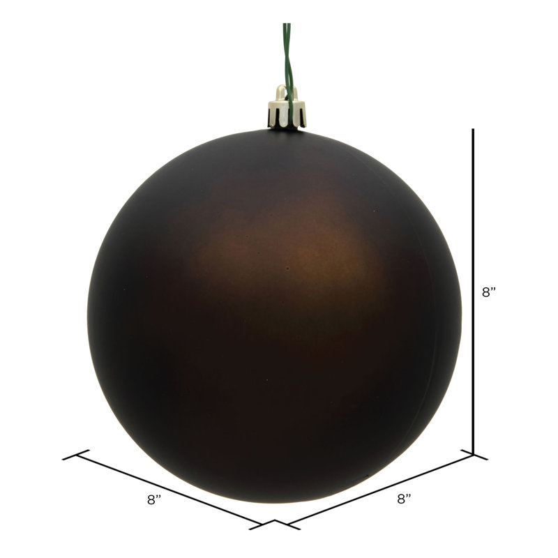 Décoration de boule décorative des Fêtes, H 8 po x l 8 po x P 8 po, Chocolat mat
