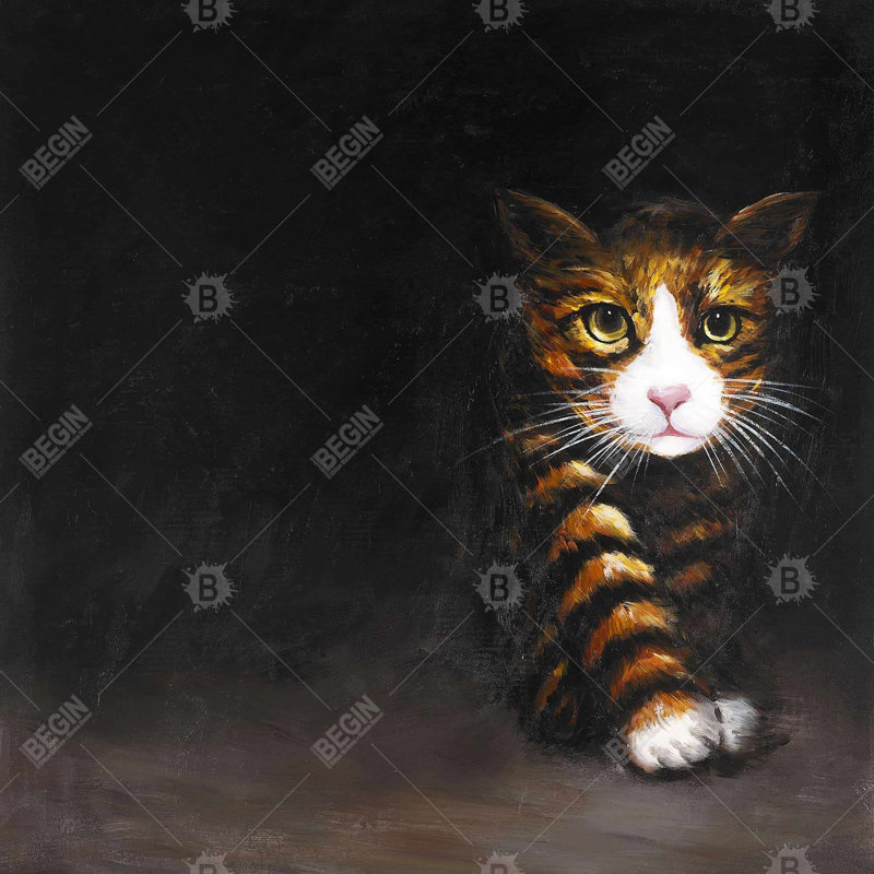 Discreet cat - 18"x18" Throw pillow cover - Poly twill - Print on demand, Pillow Cover Only - No Insert