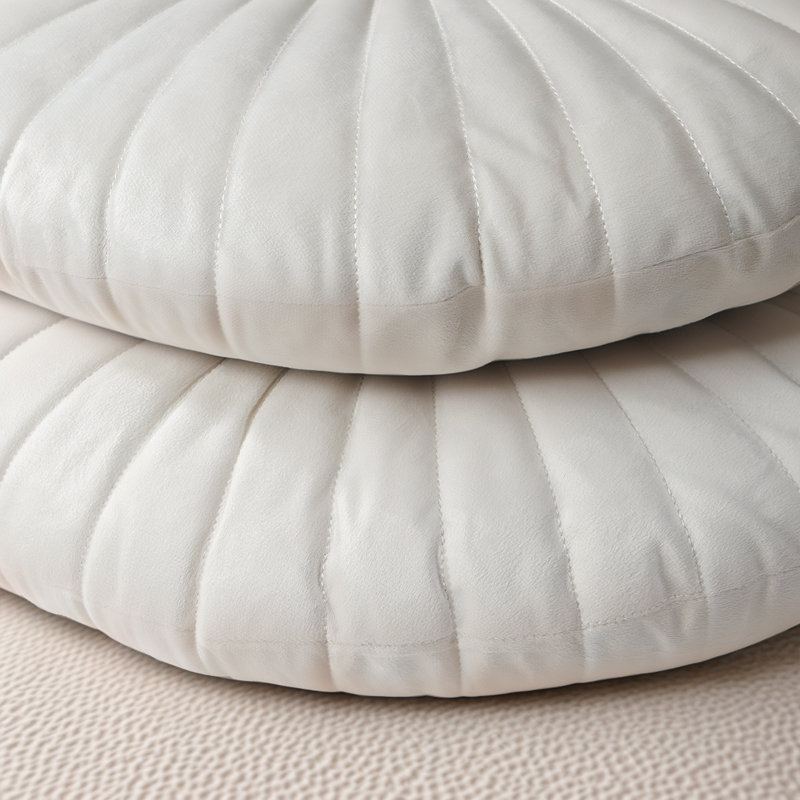 Coussin décoratif en velours 18 po Pumpkin Seat, Blanc