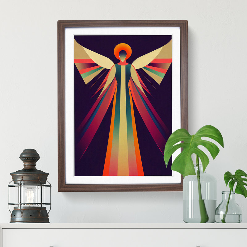 Alluring Angel Abstract - Single Picture Frame Print, 64cm H x 46cm W x 2cm D, Walnut Framed