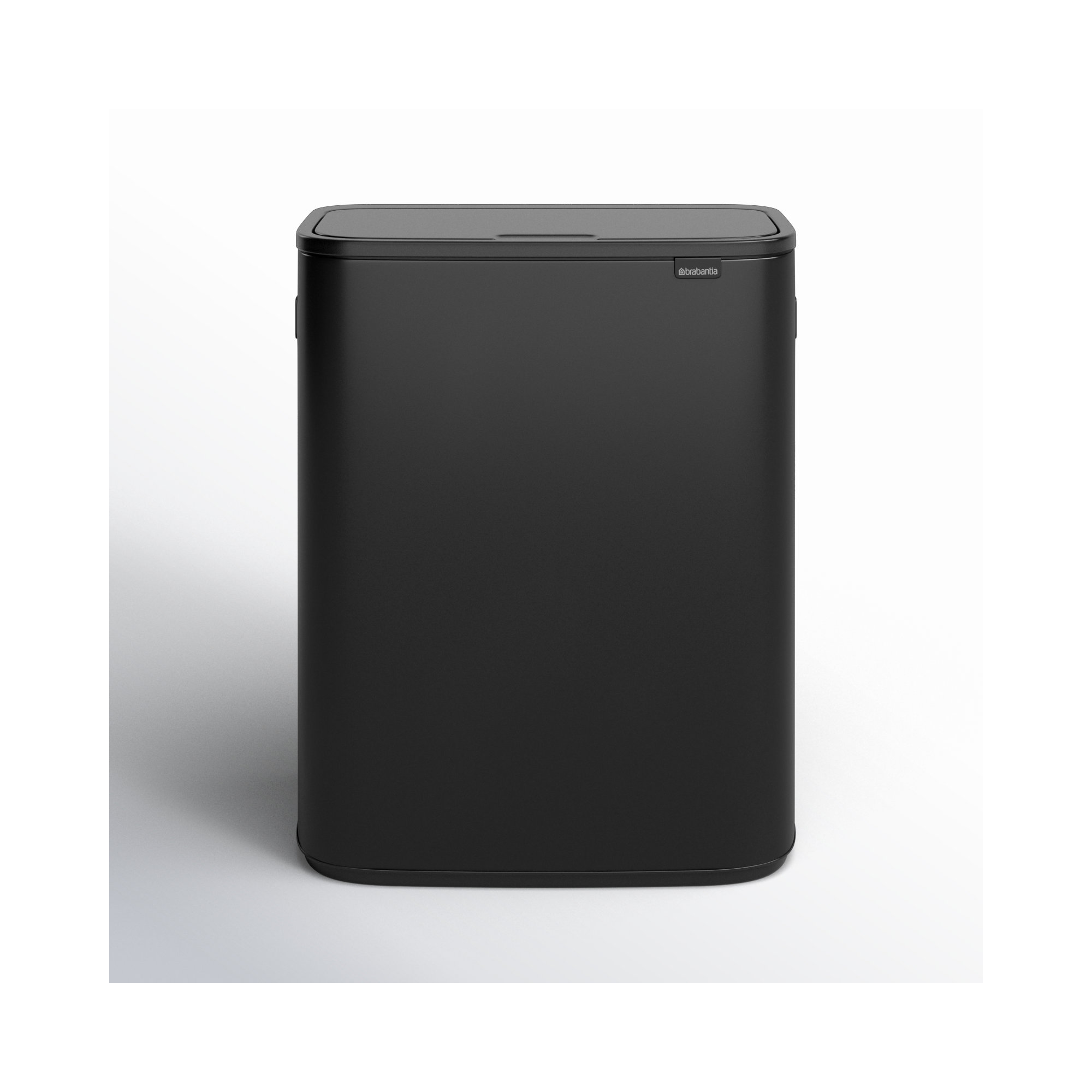 Brabantia Bo Touch Top Dual Compartment Recycling Trash Can, 2 x 8 Gallon (16 Gallon Capacity), Matte Black