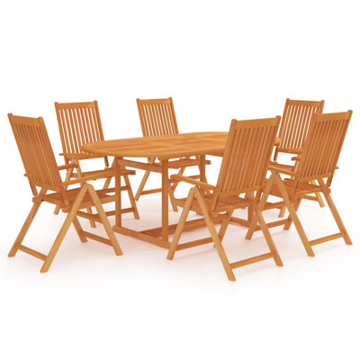 Birgitta 6 - Person Patio Dining Set Umbrella Hole Included Oval Table