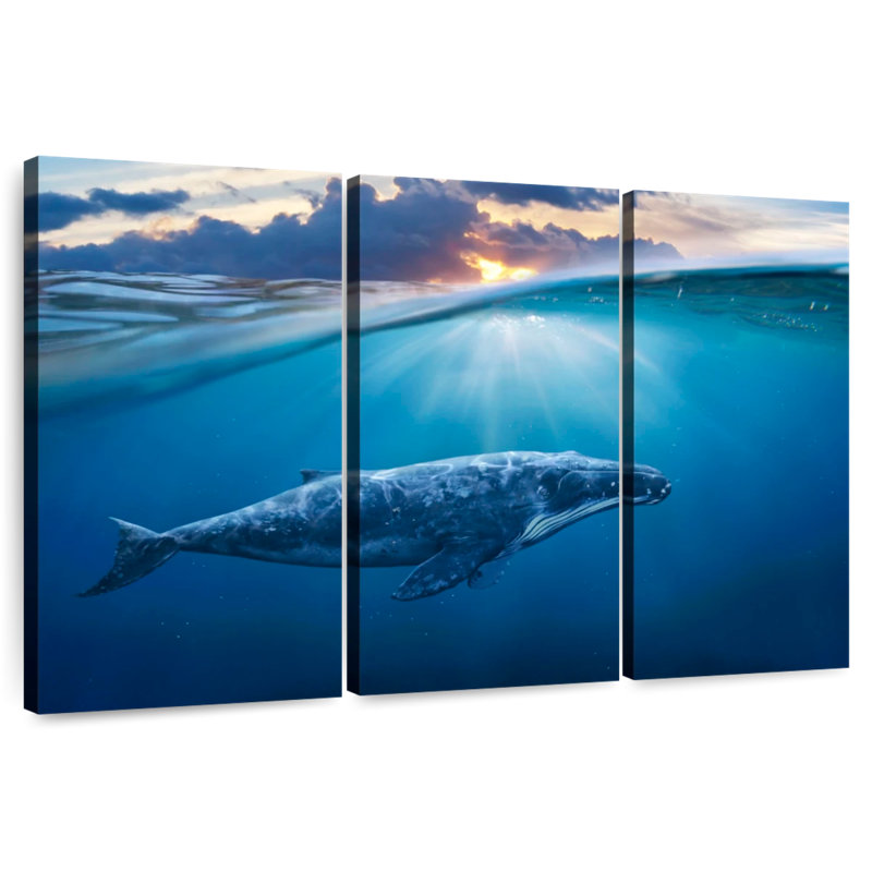 Brampt Blue Ocean Whale, 28" H x 45" W