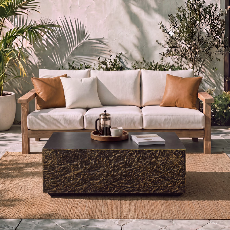Table basse d'extérieur en béton 40 po, Bronze foncé