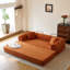 Canapé à compression de 78,8 po, canapé-lit convertible au sol avec accoudoirs avec dossier coussiné, canapé-lit futon confortable, causeuse modulaire désossée, tissu en velours côtelé, pour le salon, la chambre à coucher-133264914-133264916