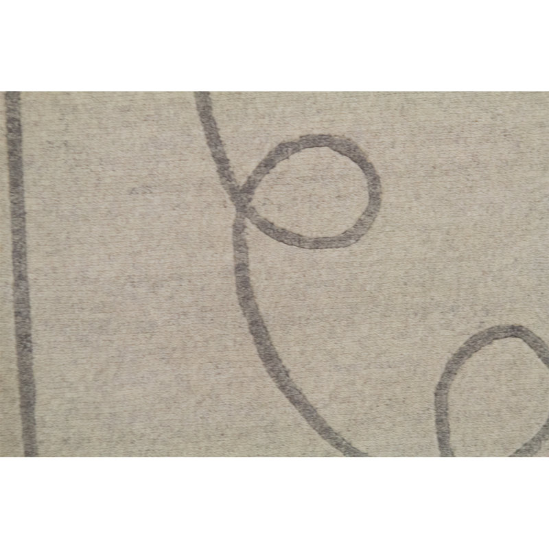 Wool Floral Area Rug in Gray